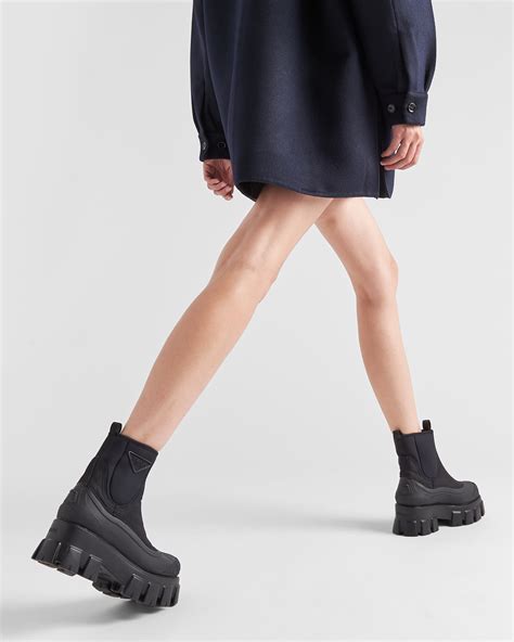 prada monolith recycled-nylon gabardine boots|Prada re nylon cross edition.